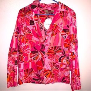 Ashley 26 International Size Medium Linen Floral Print Jacket🥳